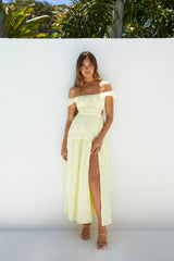 Lemon Blossom Maxi Dress Yellow