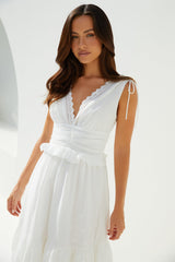 Sunlit Romance Maxi Dress White