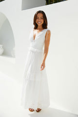 Sunlit Romance Maxi Dress White