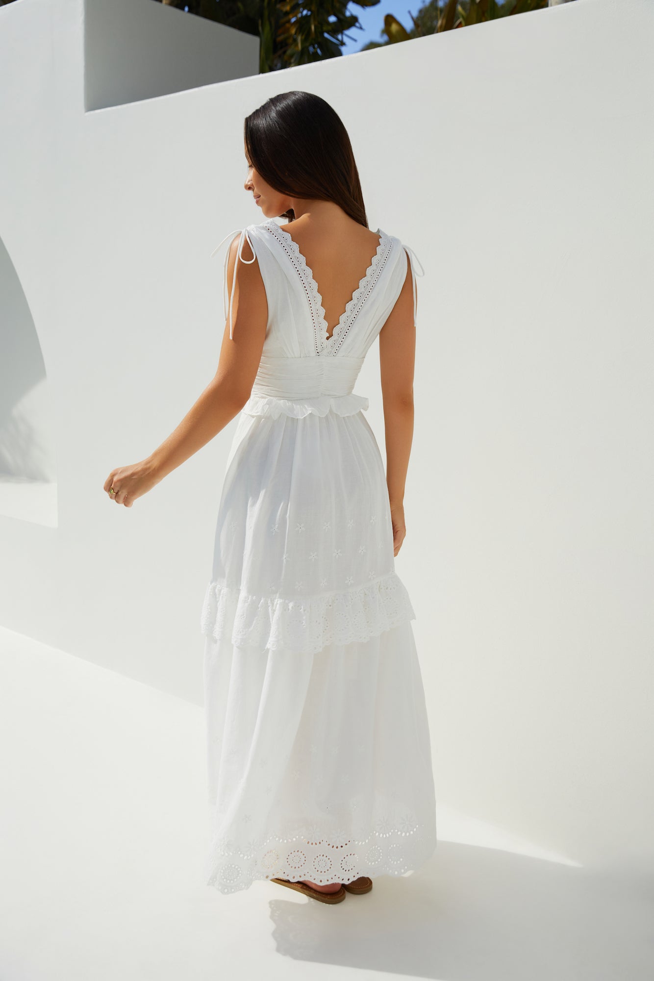 Sunlit Romance Maxi Dress White