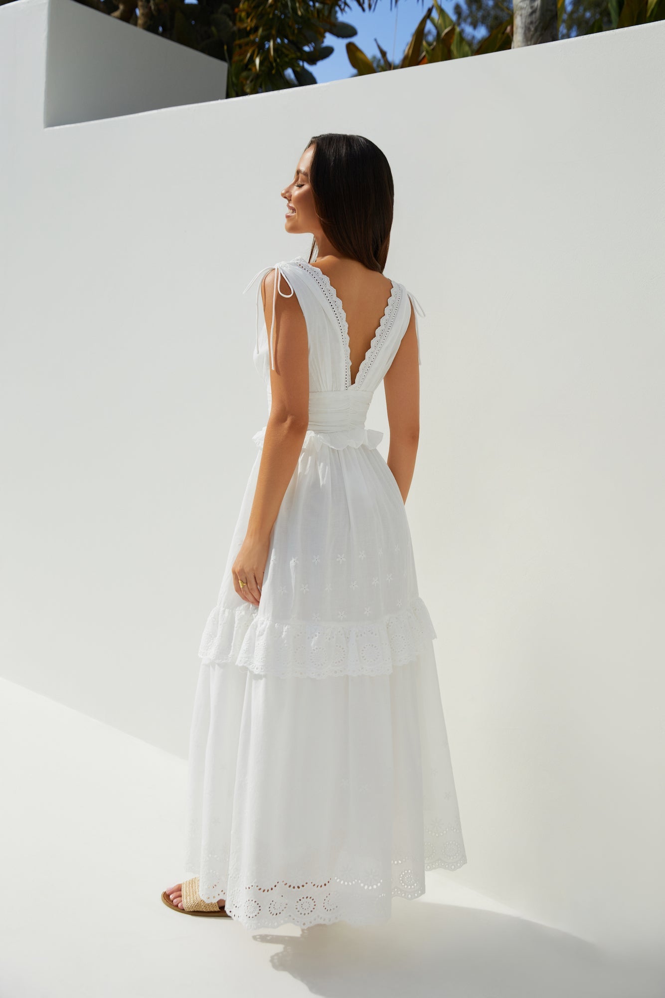 Sunlit Romance Maxi Dress White