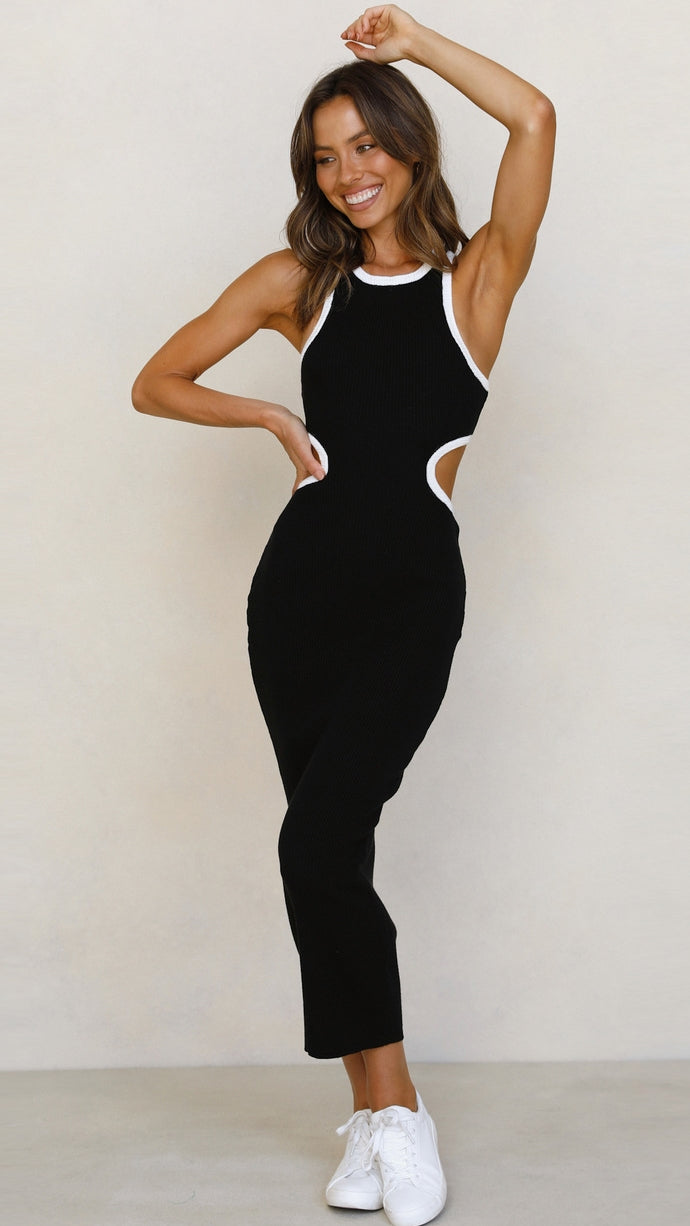 Black Cutout Bodycon Knit Dress