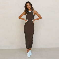 Coffee Cutout Bodycon Knit Dress