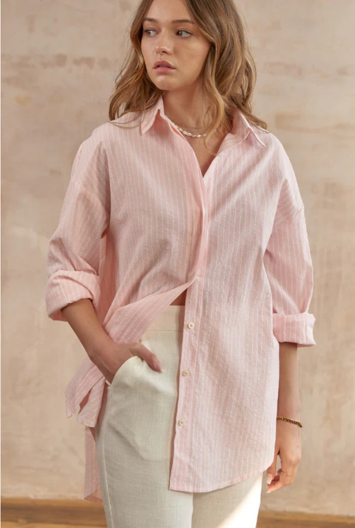 Pink Striped Button Down Shirt