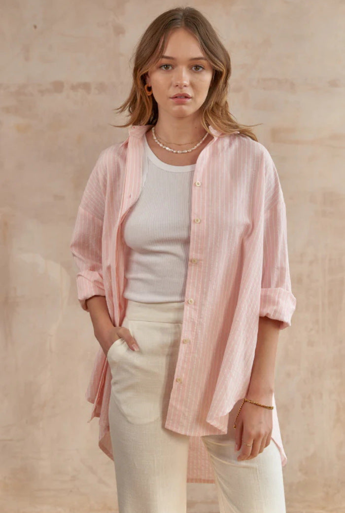 Pink Striped Button Down Shirt