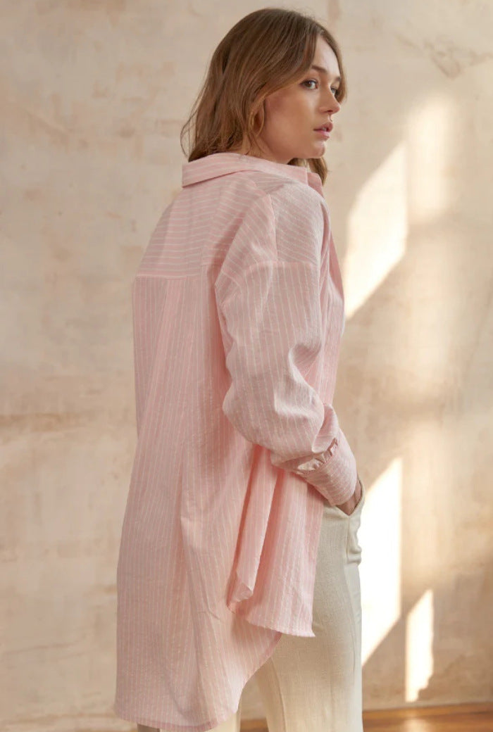 Pink Striped Button Down Shirt