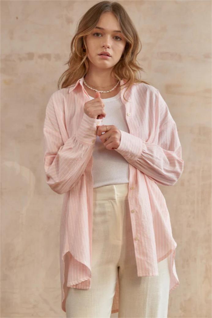 Pink Striped Button Down Shirt