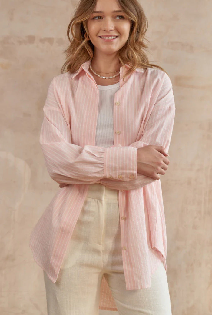 Pink Striped Button Down Shirt