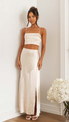 Florentine Maxi Skirt (Oyster)