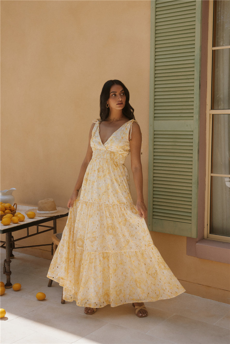 Sunny Splendour Maxi Dress Yellow