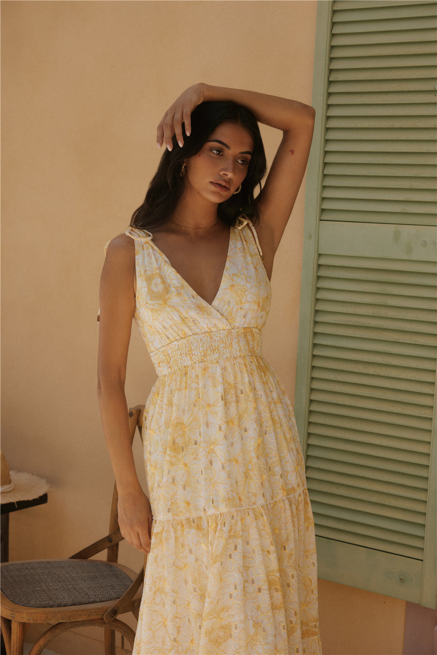 Sunny Splendour Maxi Dress Yellow