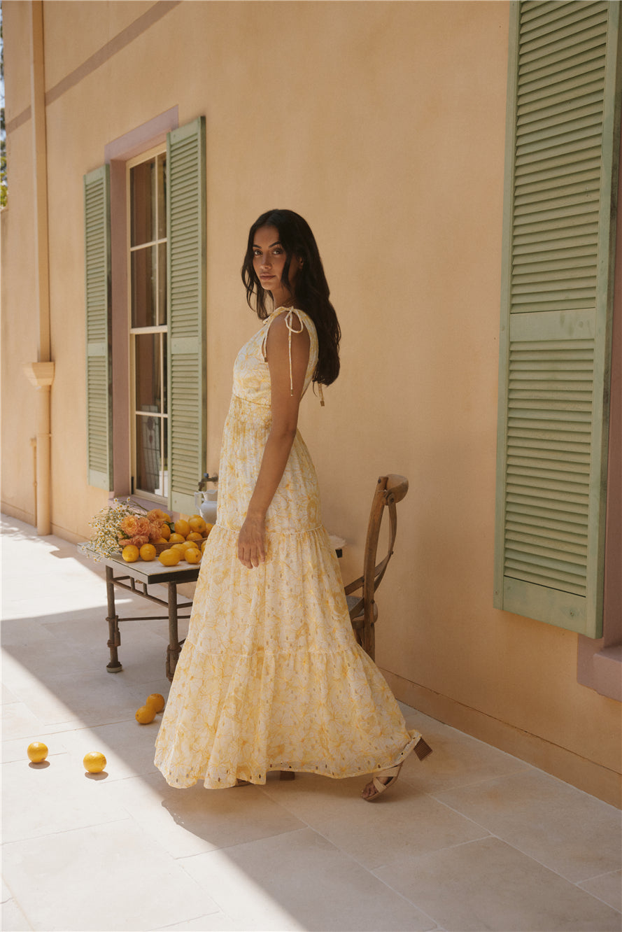 Sunny Splendour Maxi Dress Yellow