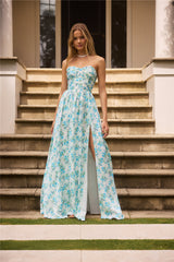 Dainty Events Strapless Maxi Dress Blue