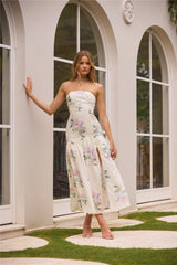 Enchanted Elegance Strapless Maxi Dress in Butter