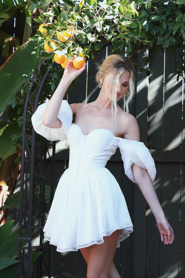 White Off Shoulder Mini Dress