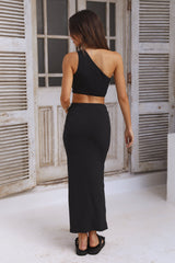 One Becomes Two Maxi Skirt Black