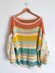 Daisy Crochet Knit Sweater