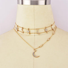 Star Moon Choker Necklace