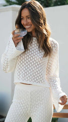 Beige Crochet Knit Top