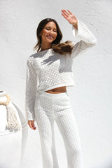 White Crochet Knit Top