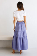 Purple Pleated Maxi Skirts