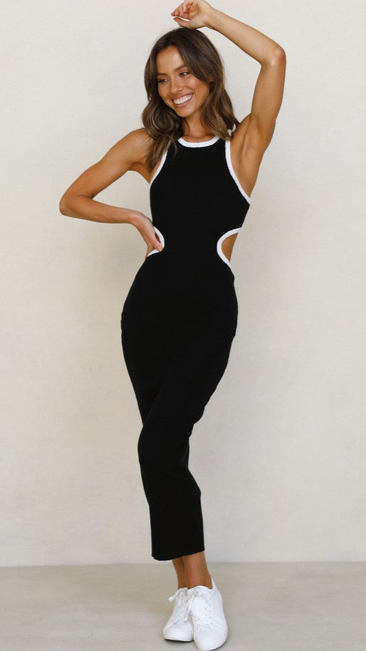 Black Cutout Bodycon Knit Dress