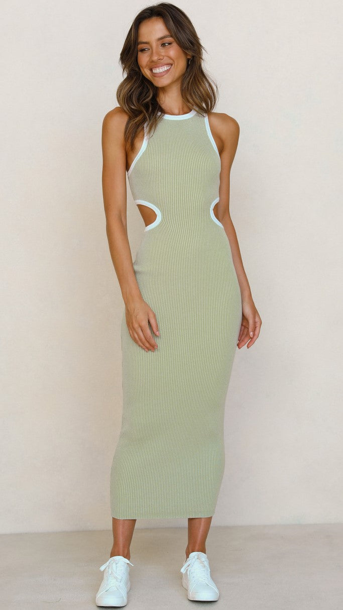 Mint Green Cutout Bodycon Knit Dress