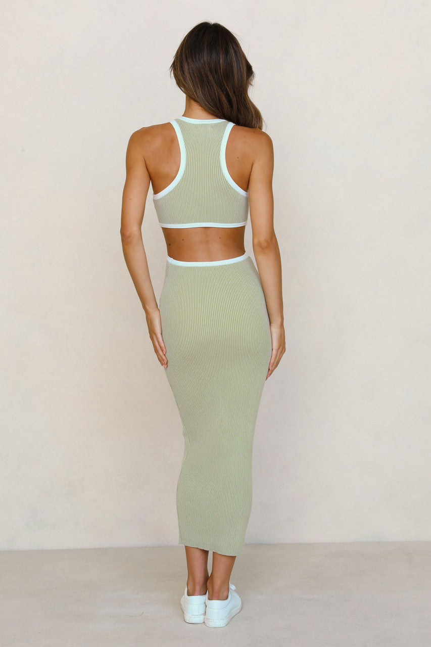 Mint Green Cutout Bodycon Knit Dress