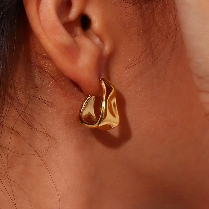 Golden Abstract Earrings