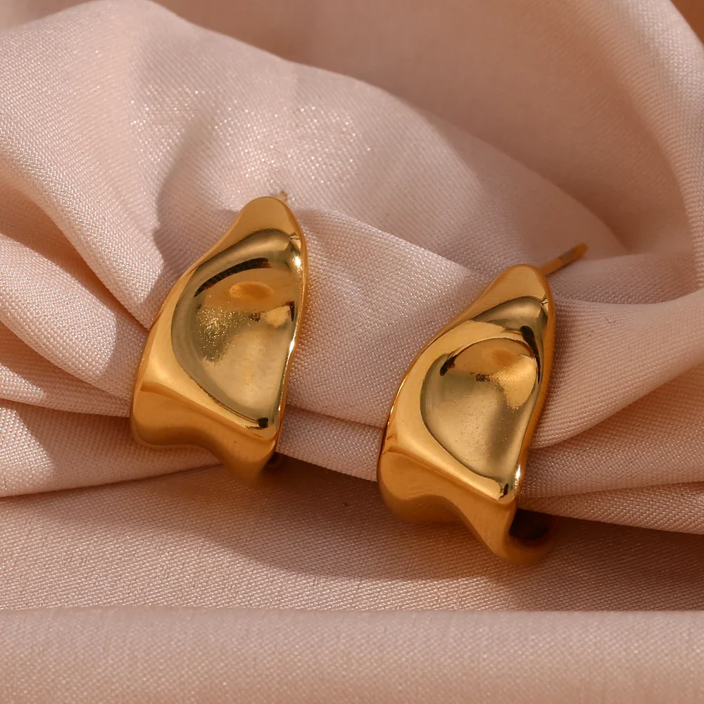 Golden Abstract Earrings