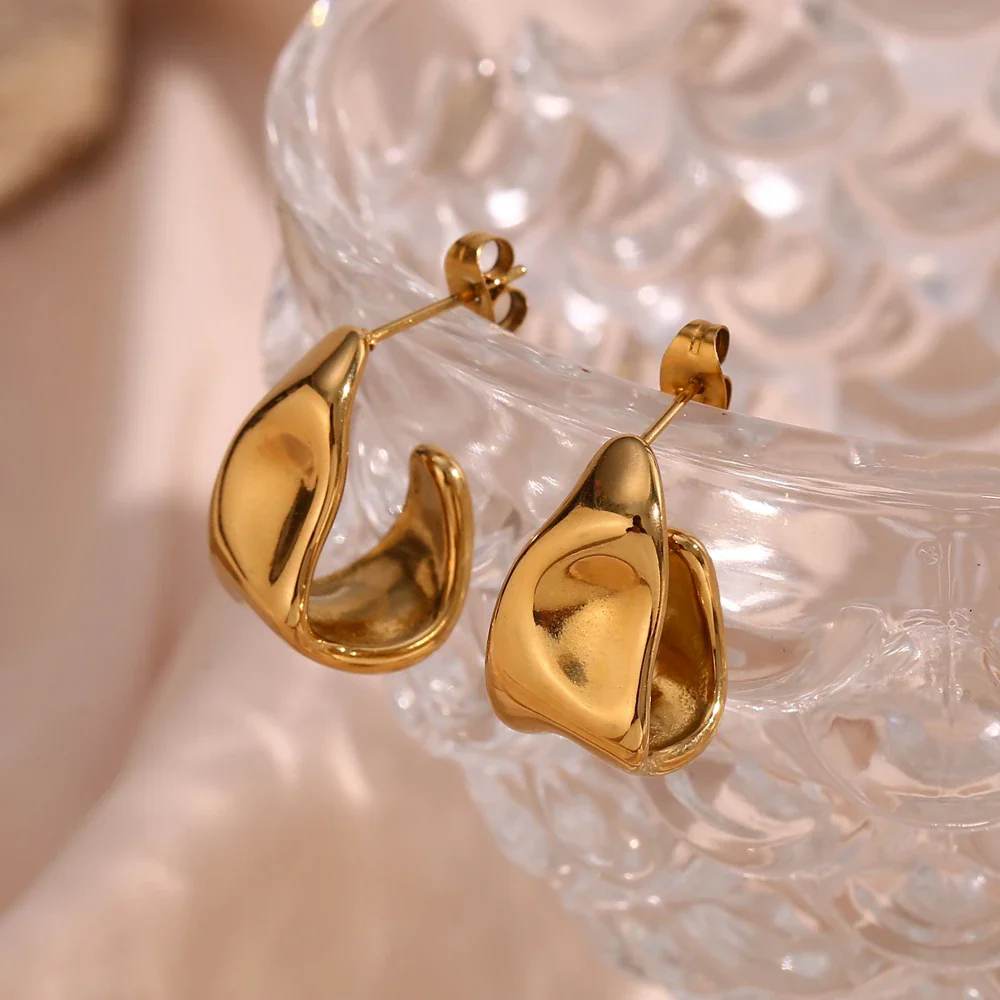 Golden Abstract Earrings