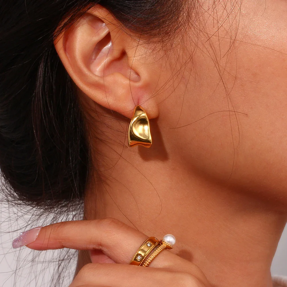 Golden Abstract Earrings