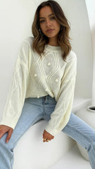 Cream Cable Knit Sweater