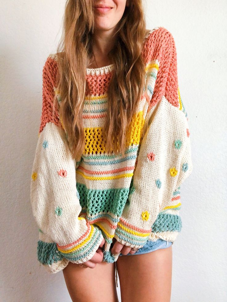 Daisy Crochet Knit Sweater