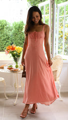 Peach Bellini Midi Dress