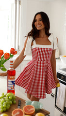 Edin Mini Dress (Red Gingham)