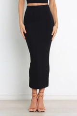 Black Knit Midi Skirts